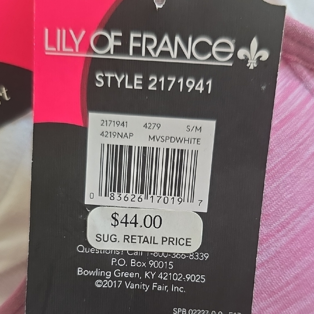 Lily of France Seamless Comfort Bralette - Pink and White - Picture 14 of 14